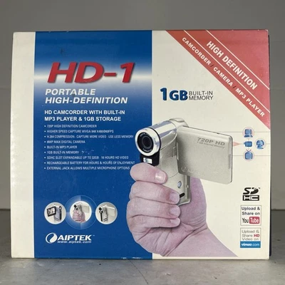 Aiptek HD-1 Portable HD Camcorder With Built-In MP3 Player & 1GB Storage | NOS - Image 1 of 4