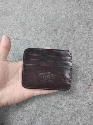 RRL Ralph Lauren Marrón Oscuro Tarjetero Estuche Logo Repujado Excelente Estado Foto 1 de 4