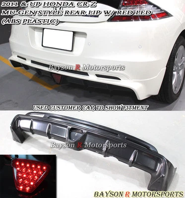 Se adapta a 11-15 Honda CR-Z Mu-gen estilo labio trasero (ABS) + luces de freno LED Foto 1 de 2
