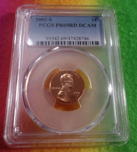 2002-S Lincoln Cent PCGS PR69RD DCAM !!!NICE!!! - Picture 1 of 2