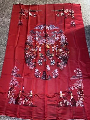 Hangzhou Zhijin Chinese Red Silk Scenic Textile Panel Tapestry - 51” X 77” K40 - Image 1 of 4
