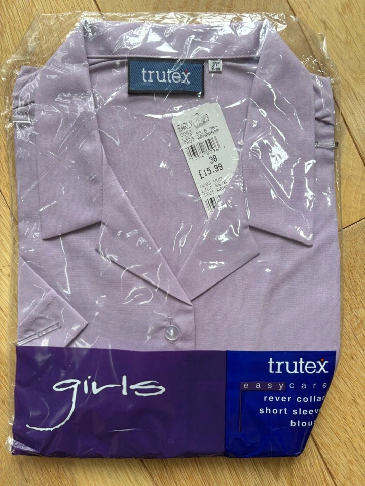 Ladies Adult School Girl uniform short sleeve blouse Fancy Dress Costume 38" - Image 1 of 2