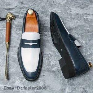 Men Trendy Penny Loafers Wear-resistant Slip on Semi-formal Dress Shoes Business - Picture 1 of 19