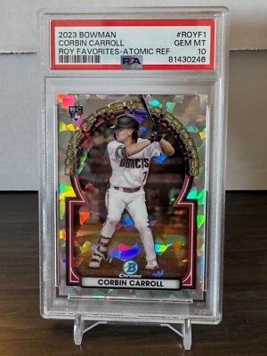 2023 Bowman Corbin Carroll Rookie of the Year Favorites Atomic #'d /150 PSA 10 - Image 1 of 2