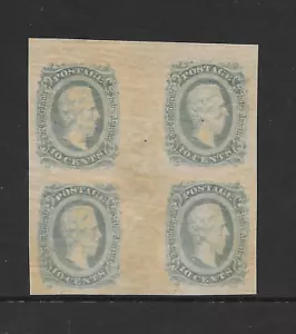 C.S.A SCOTT 11c postfrisch ss Dachrinnenblock von 4 - 1863/64 10c GRÜNLICH BLAUE AUSGABE - Bild 1 von 2