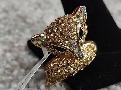 Off Park Collection Fox Ring Womens Sz 6 Multi Color Crystal Rhinestone - Image 1 of 4
