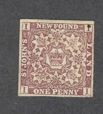 CANADA NEWFOUNDLAND # 1i MINT UN REENTRY 1d BROWN VIOLET HERALDIC FLOW.  BS30432 - Image 1 of 3