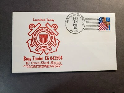 USCGC CG-643504 Naval Cover 1997 BOUY TENDER Launch Cachet BAYOU LA BATRE, AL - Image 1 of 2