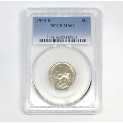 1960 D Jefferson Nickel PCGS MS66 ***Rev Tye's Coin Stache*** #299391 - Image 1 of 4