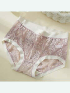 Women's Underwear Brief Panty in Soft Floral Lace - Green/Pink