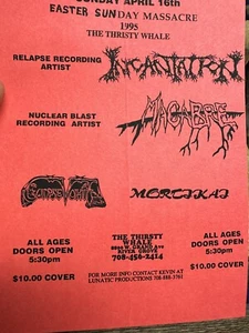 VINTAGE PROMO LEICHE ERBROCHEN FLYER BRIEF DEATH METAL MUSIKGESCHICHTE BESCHWÖRUNG + - Bild 1 von 5