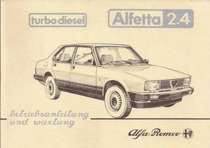 ALFA ROMEO  ALFETTA  2.4 Bedienungsanleitung 1983  Betriebsanleitung Handbuch BA - Photo 1 sur 1
