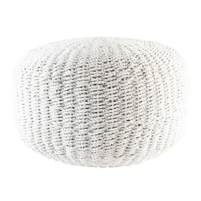 Sitz-Pouf Bruno 50 cm aus Synthetik weiß wohnfreuden - Bild 1 von 2