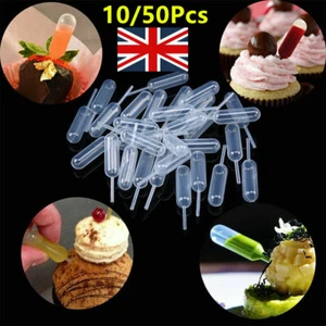 10-50Pcs 4ML Mini Plastic Transfer Pipettes Liquid Dropper for Cupcakes Dessert - Picture 1 of 20