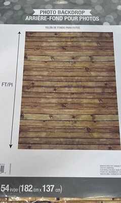 Wood Grain Photo Backdrop 4.5' x 6' Plastic Camping Birthday Party Decoration - Image 1 of 2