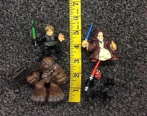 Galactic Heroes Star Wars Mixed Toy Lot Luke Obi Wan Chewbacca Darth Maul - Picture 1 of 2