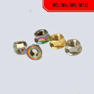 Tuercas de brida Ti para bicicleta motocicleta tuercas de tornillo M5 M6 M8 M10 M12 M14 Foto 1 de 2