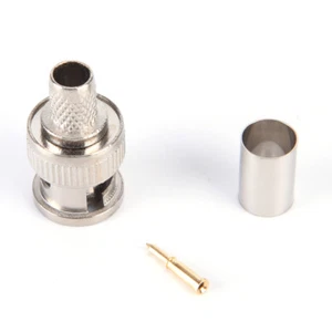 10 Sets 3-Piece BNC Male RG58 Plug Crimp Connectors N&K7 - Zdjęcie 1 z 9