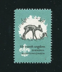 Sweden Boy Scout Poster Stamp With Deer MNH - Picture 1 of 2