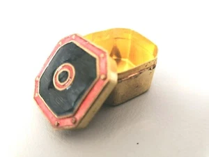 Vintage deco brass and enamel ring pill trinket box multiples available retro - Picture 1 of 6