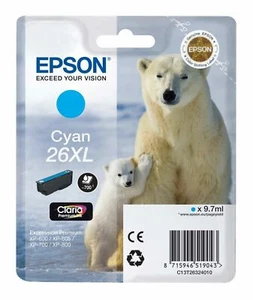 OSO POLAR DE TINTA CIAN ORIGINAL EPSON T2632 26XL Expression Premium XP-600, XP-605 - Imagen 1 de 1