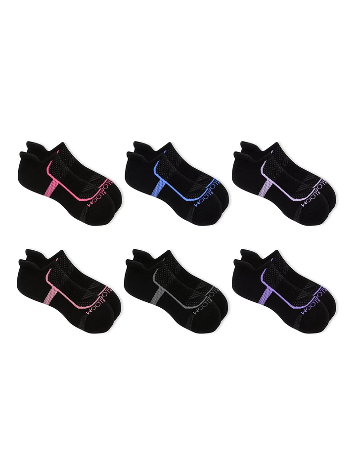 Fruit of the Loom Women's CoolZone Cotton Cushion No Show Tab Socks, 6 Pack - Image 1 of 3