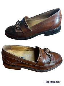 BOSTONIAN Luxe 24873 Brown Pinch Tassel Loafers VIBRAM - Men’s Size 10.5 - Picture 1 of 10
