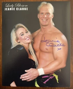 Jeanie Clarke (Lady Blossom) SIGNED 8x10 Photo w/ “Stunning” STEVE AUSTIN (WCW) - Picture 1 of 1