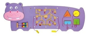 Viga Children's/Kids Wooden Hippo Wall Toy Activity  - Picture 1 of 3