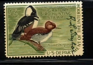 RW35 Hooded Mergansers used VF - Picture 1 of 1