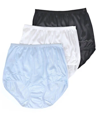 Dixie Belle Womens Underwear Black Blue White High Waist Brief Nylon Panties - Image 1 of 4