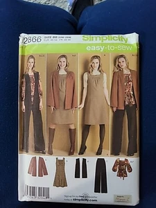 Simplicity Sewing Pattern 2866  Jumper Top Jacket Vest Pants Womens 20 to 28 - Picture 1 of 2