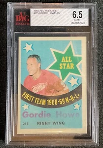 1969-70 O-PEE-CHEE Hockey ALL STAR #215 GORDIE HOWE BVG EX-MT+ 6.5 SUPER SHARP - Picture 1 of 10