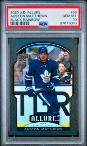 2020 Upper Deck Allure 69 Auston Matthews Black Rainbow PSA 10 Gem Mint POP 2 - Picture 1 of 2
