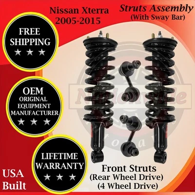 Puntales delanteros Monroe OEM con barra estabilizadora para Nissan Xterra 2005-2015 2x2/4x4 Foto 1 de 4