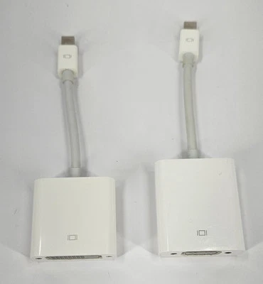 Bundle of Apple Mini DisplayPort Adapters A1305 DVI And A1307 VGA - Image 1 of 4