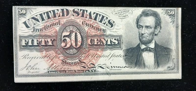1869 50 Cent Fractional Currency ***LINCOLN*** AUNC -UNC - Image 1 of 4