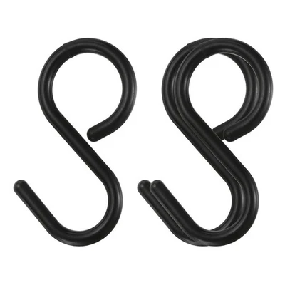 3pcs S Hooks 3.5" Plastic Hanging S Shaped Hooks Large Closet Rod Hooks Black - Image 1 of 4