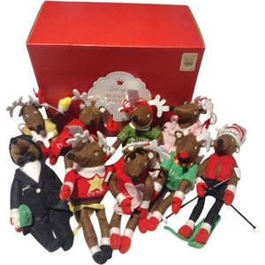 Pottery Barn Kids 9er Set Weihnachtsmann Rentier Filz Wolle Weihnachtsschmuck Y2K - Bild 1 von 14