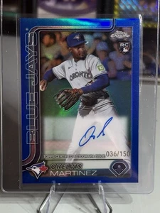 2025 Topps Chrome Orelvis Martinez Rookie Auto RC True Blue Refractor /150 🔥 - Picture 1 of 2