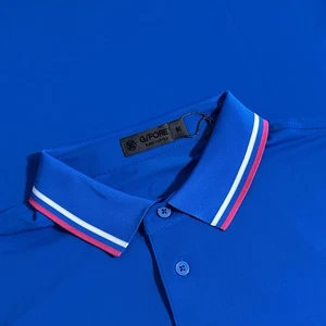 NEW G/Fore Men's Size Medium Racer Blue Dual Lines Blue Tech Pique Golf Polo M - Picture 1 of 9