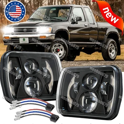 Faros LED altos/bajos con DRL para camioneta Toyota 1982-1995 2 piezas 5x7 7x6" pulgadas Foto 1 de 4