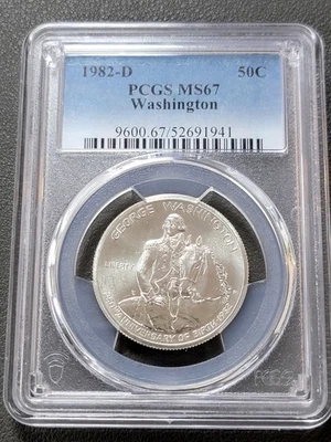 1982-D Washington Commemorative Silver Half Dollar (MS67) PCGS - Image 1 of 2