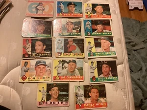 Lote (14) 1960 Topps grado inferior - pliegues - sin duplicados - todas las tarjetas en la foto - Imagen 1 de 3