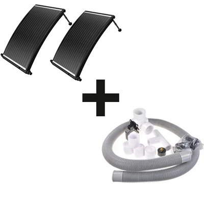 2x Sonnenkollektor Curve für Pool Solarheizung Poolheizung Solarmodul+Bypass kit - Bild 1 von 4
