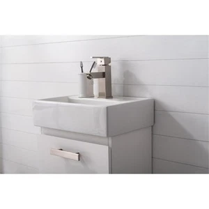 Design Element Stella 16.5" Wood Single Sink Vanity in White - Picture 1 of 10