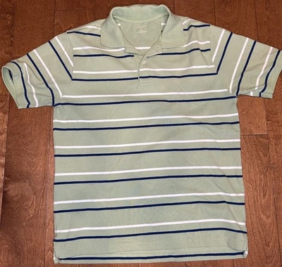 Camisa polo St. John's Bay Heritage para hombre en verde con rayas, talla M Foto 1 de 4