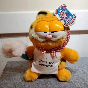 Vintage Garfield "I Don't Do Windows" Plush 1978/1981 Dakin - Picture 1 of 10