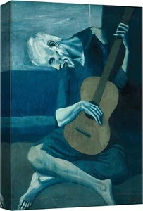32"x48" Pablo Picasso Canvas Wall Art Framed Art Print- The Old Guitarist - Picture 1 of 5