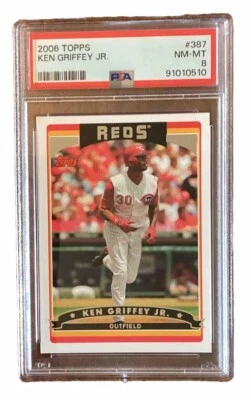 2006 Topps - #387 Ken Griffey Jr HOFer - PSA 8 NM-MT - Image 1 of 2